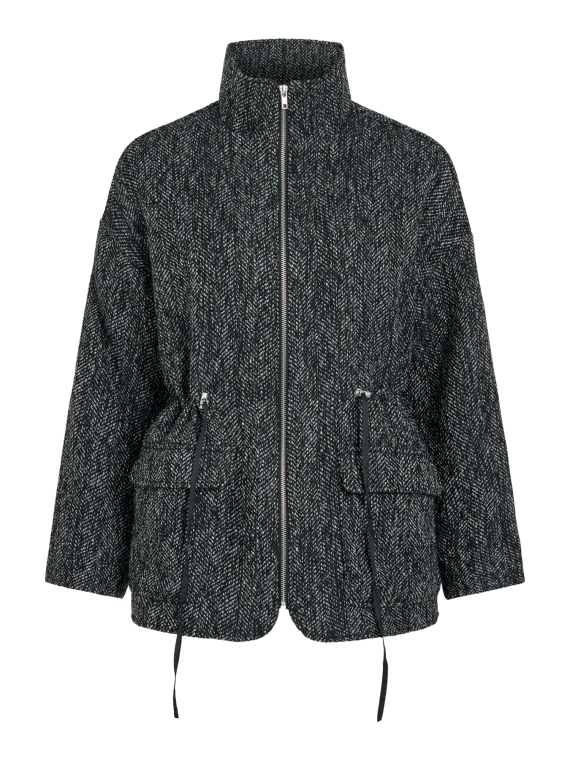 CHAQUETA GRIS CUELLO ALTO