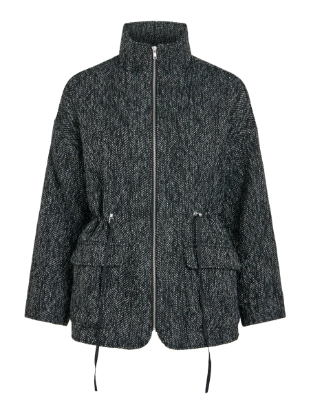 CHAQUETA GRIS CUELLO ALTO
