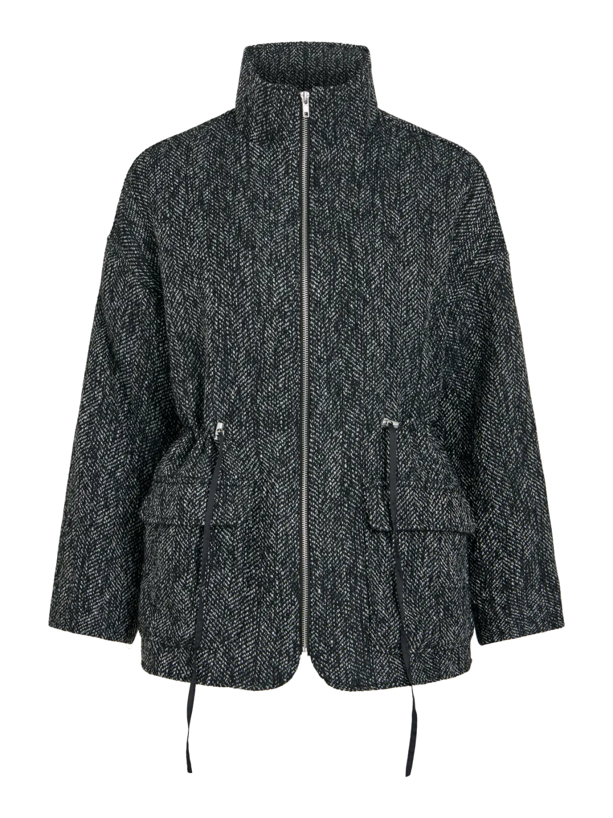 CHAQUETA GRIS CUELLO ALTO