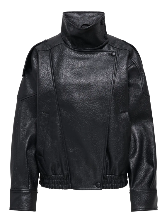 CAZADORA POLIPIEL NEGRA ONLY