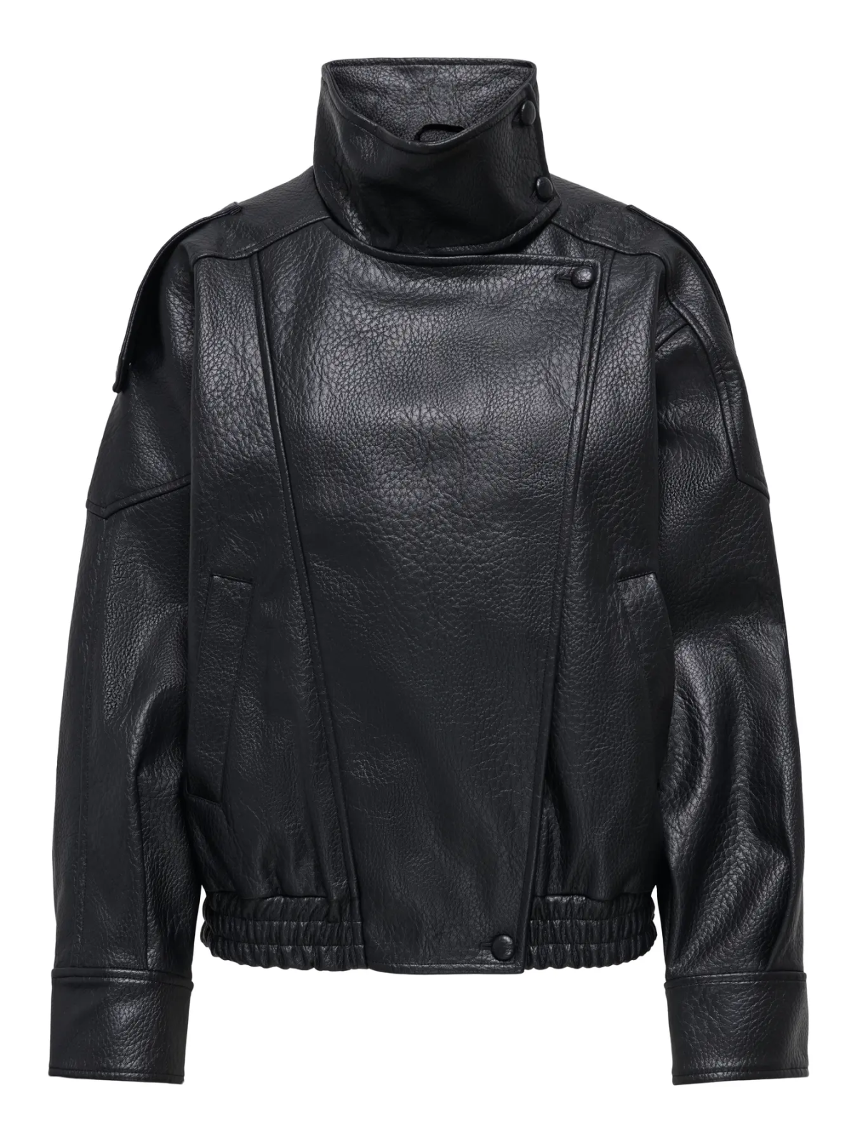 CAZADORA POLIPIEL NEGRA ONLY