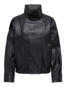 CAZADORA POLIPIEL NEGRA ONLY