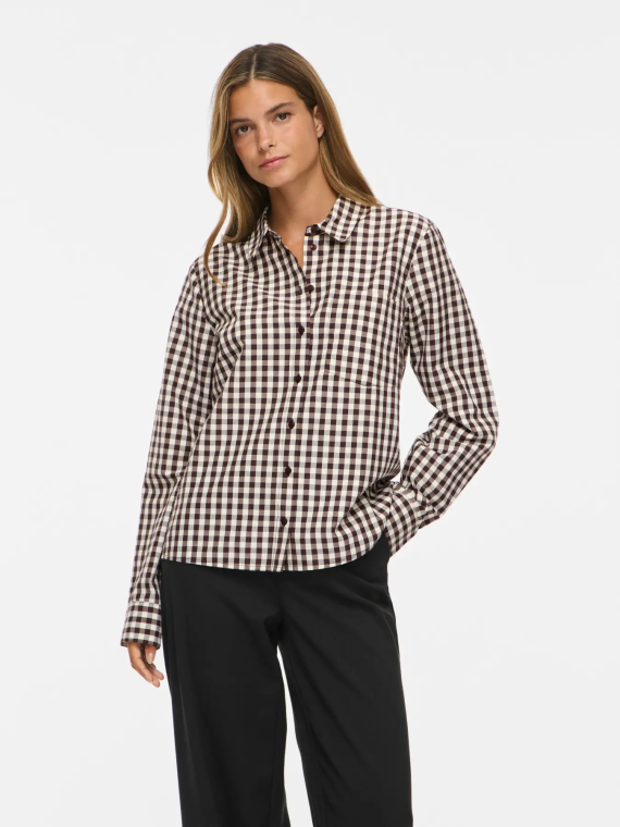 CAMISA CUADROS MARRON