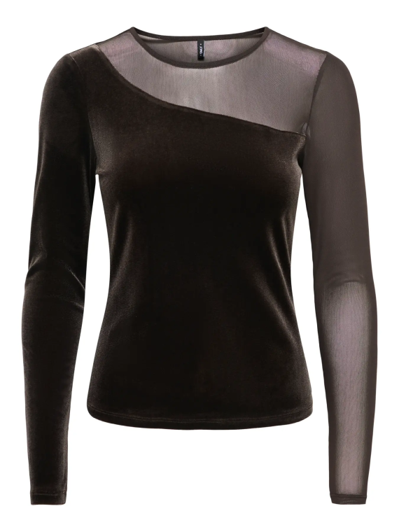 CAMISETA TERCIPELO MARRON