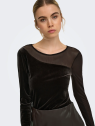 CAMISETA TERCIPELO MARRON