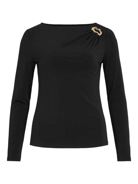 CAMISETA MANGA LARGA BROCHE DORADO HOMBRO VILA
