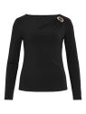 CAMISETA MANGA LARGA BROCHE DORADO HOMBRO VILA
