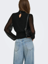BLUSA NEGRA CUELLO CISNE ONLY