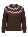 JERSEY MARRON DETALLE GEOMETRICO BLANCO Y BURDEOS VILA