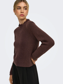 JERSEY MARRON PUNTILLA CUELLO ONLY