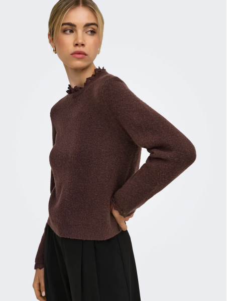 JERSEY MARRON PUNTILLA CUELLO ONLY