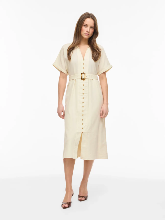 VESTIDO MIDI LINO