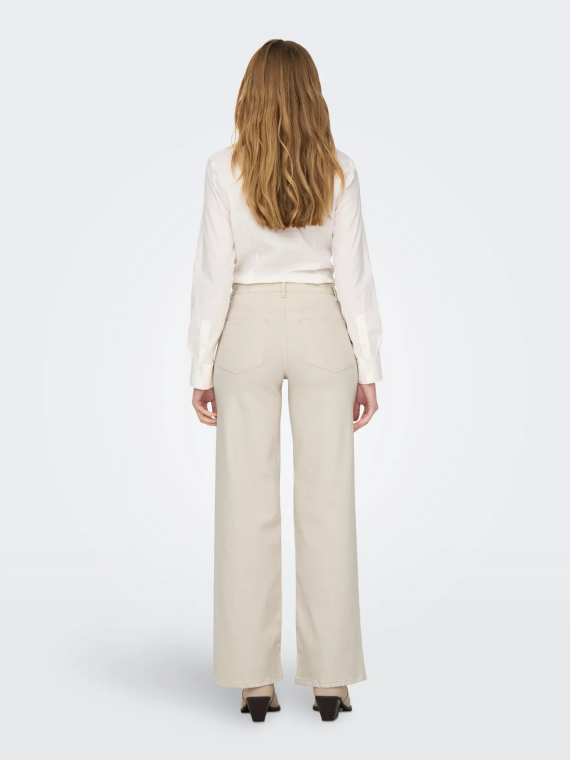 PANTALON VAQUERO ANCHO BEIGE