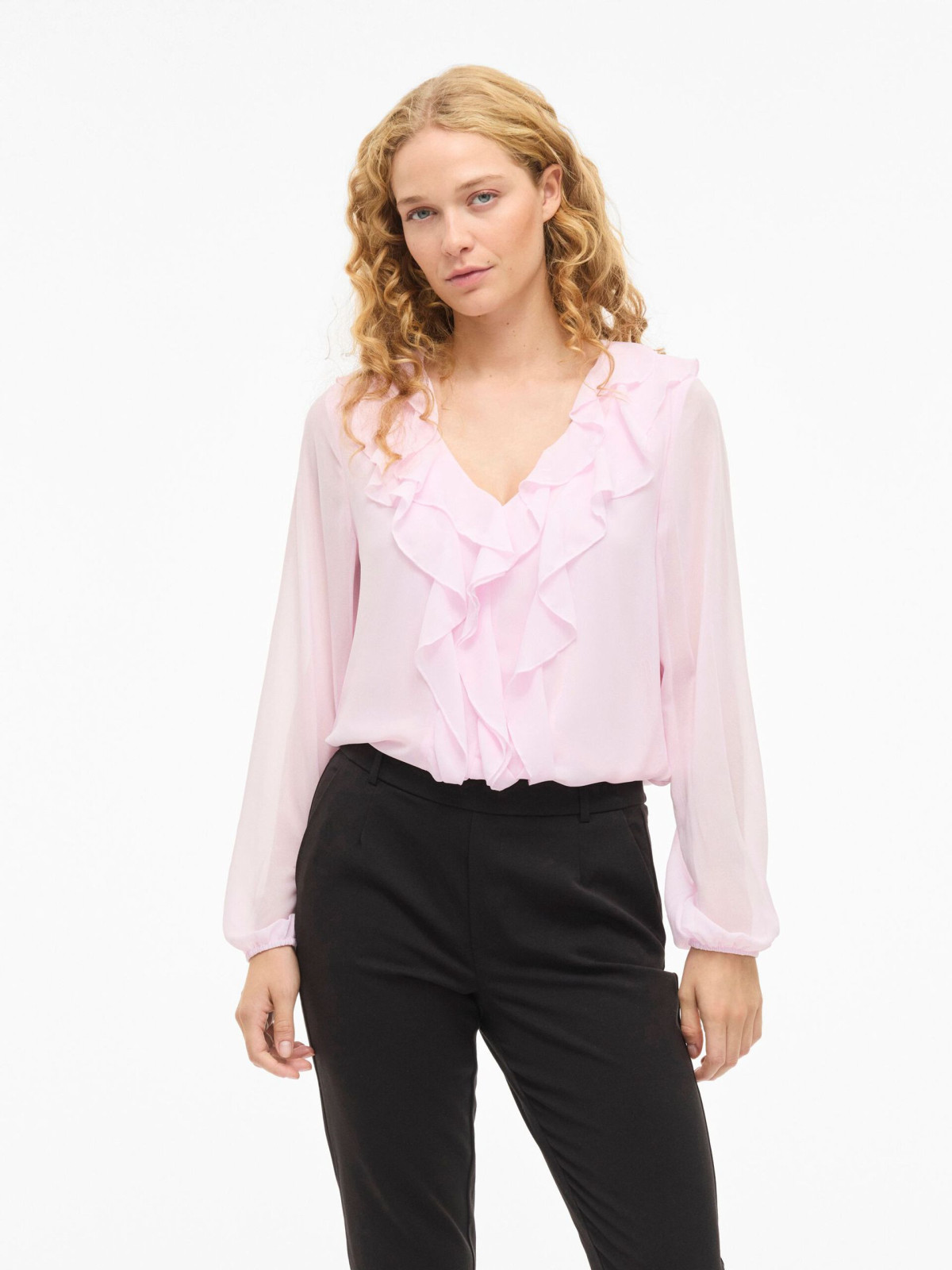 BLUSA ROSA VOLANTES