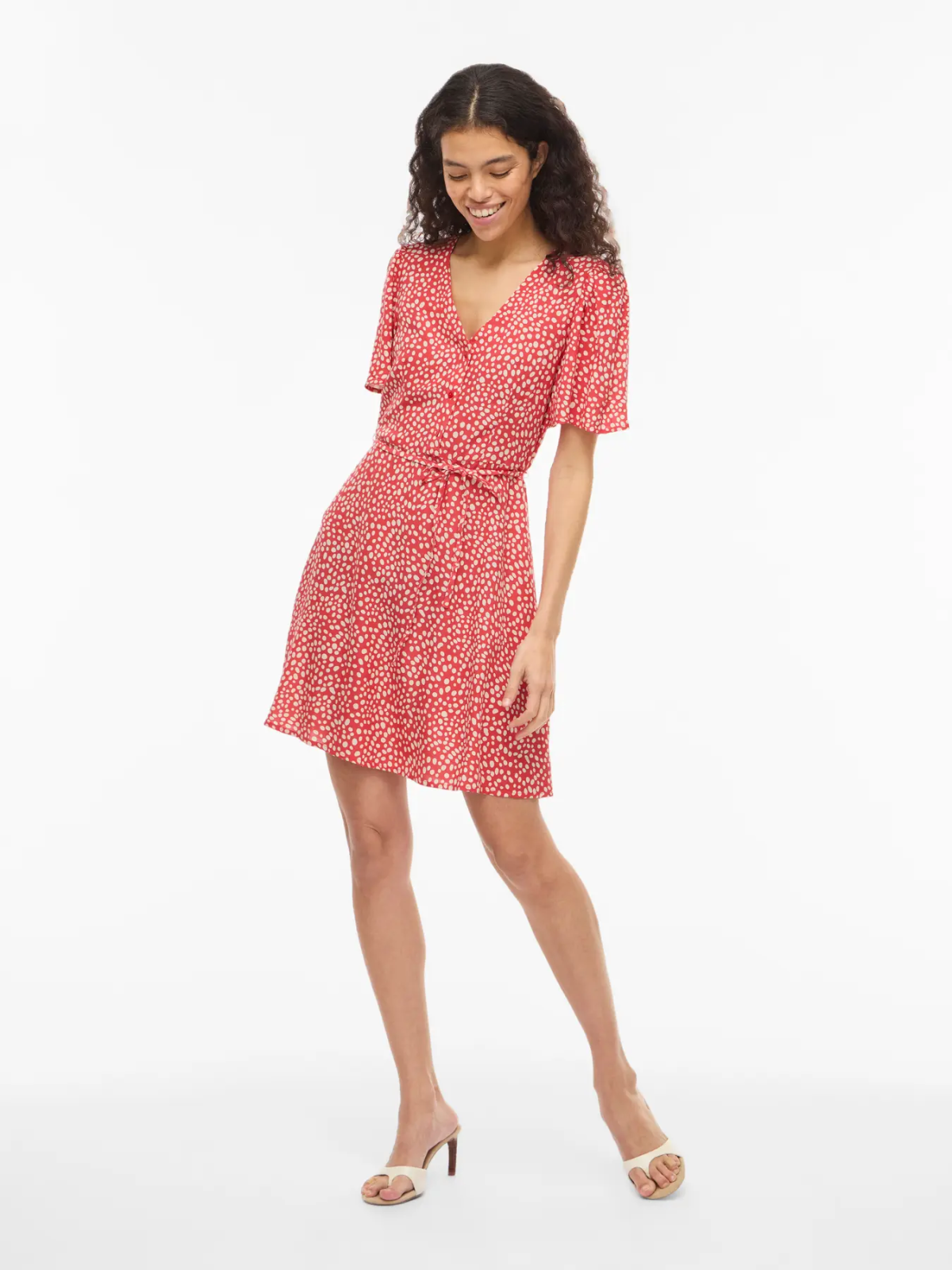 VESTIDO CORAL LUNARES VILA