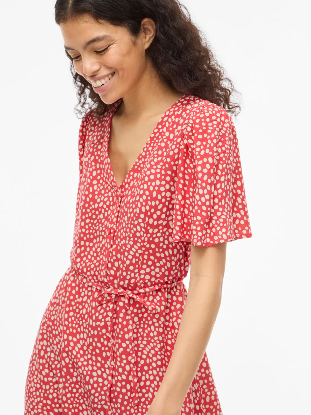 VESTIDO CORAL LUNARES VILA