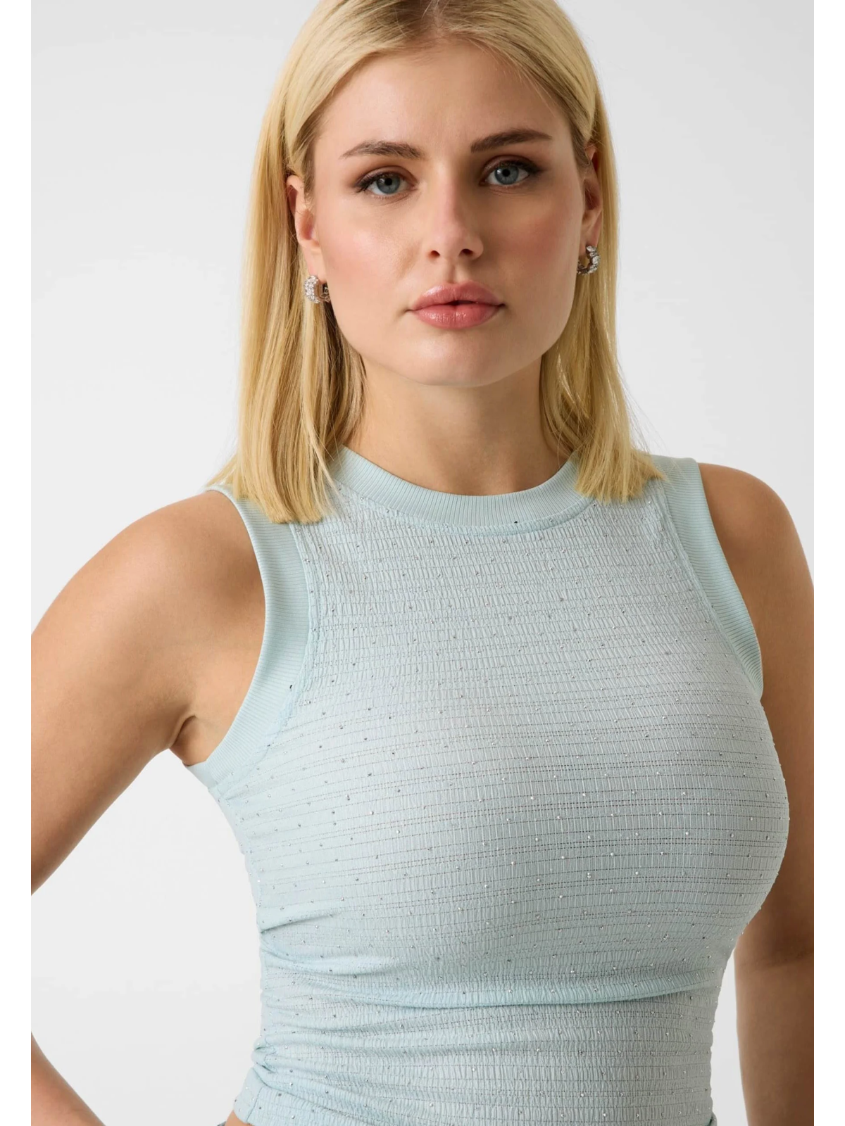 TOP AGUAMARINA STRASS GUESS