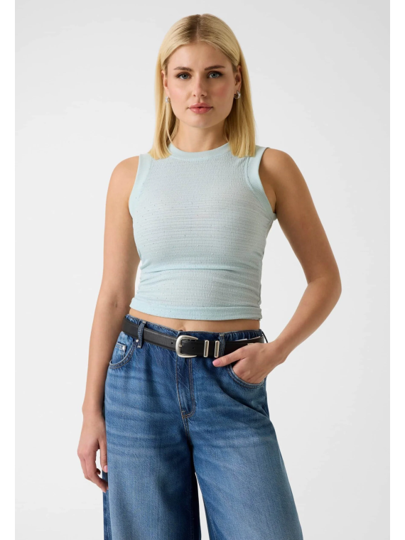 TOP AGUAMARINA STRASS GUESS