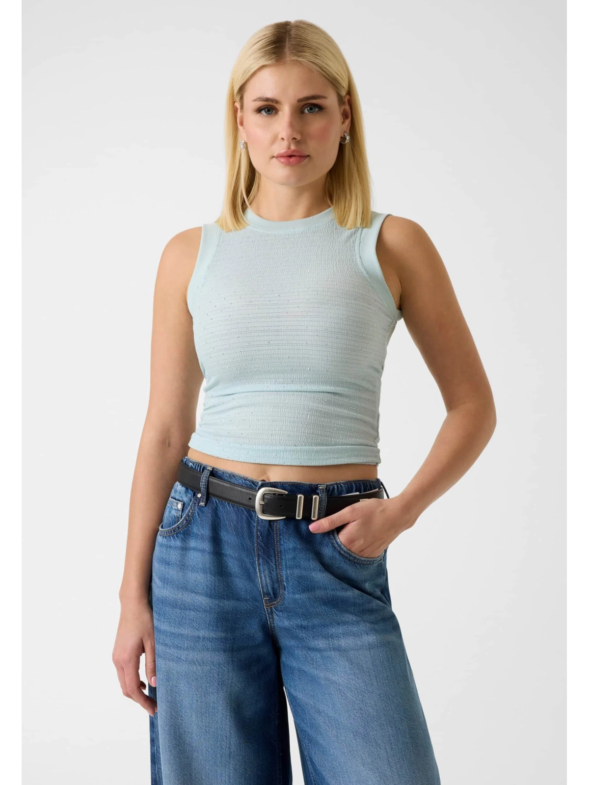 TOP AGUAMARINA STRASS GUESS