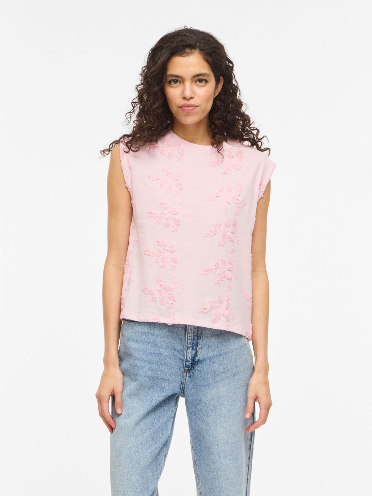CAMISETA FLORES ROSA