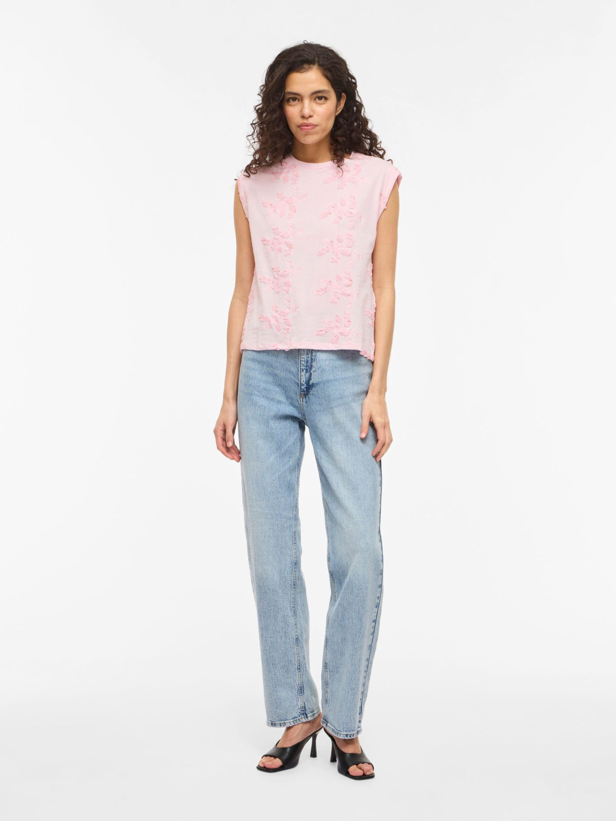 CAMISETA FLORES ROSA