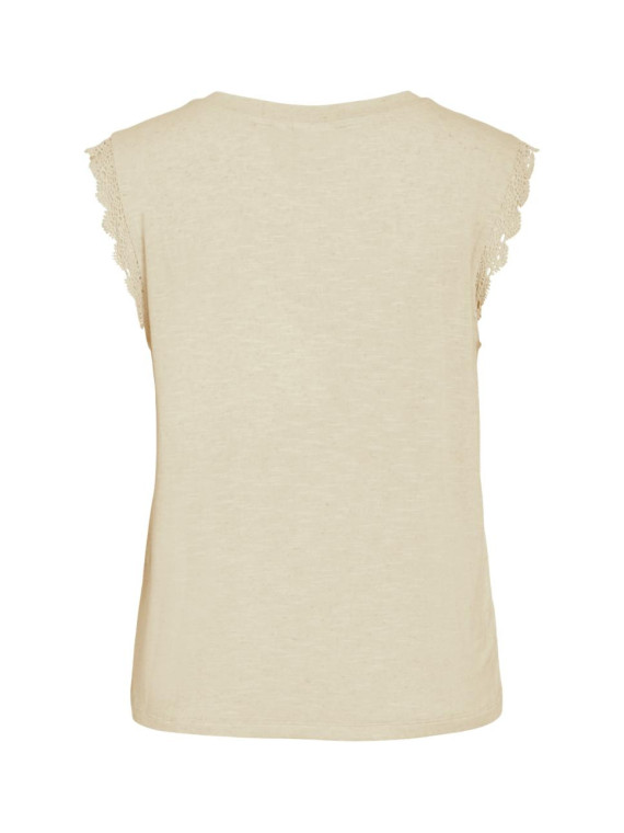 CAMISETA BEIGE VOLANTE