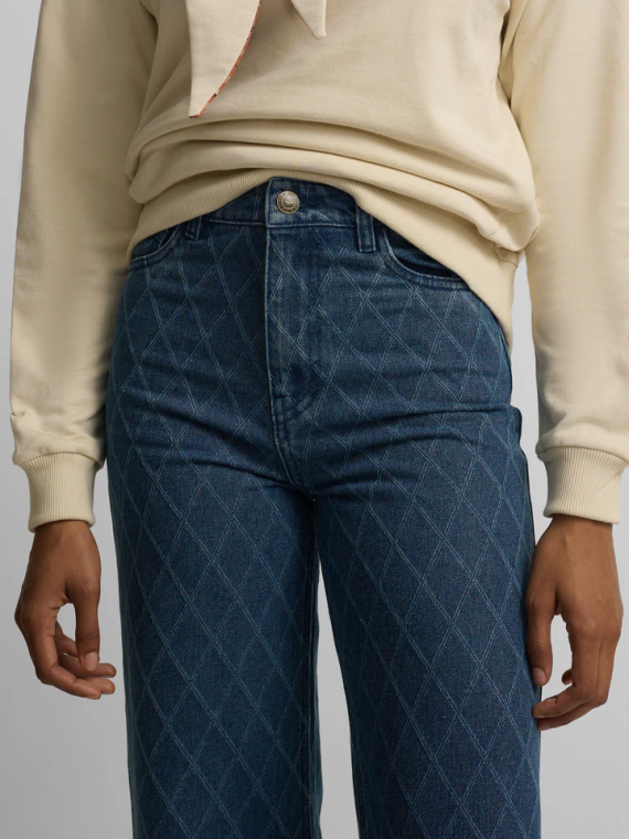 PANTALON VAQUERO ESTAMPADO ROMBOS