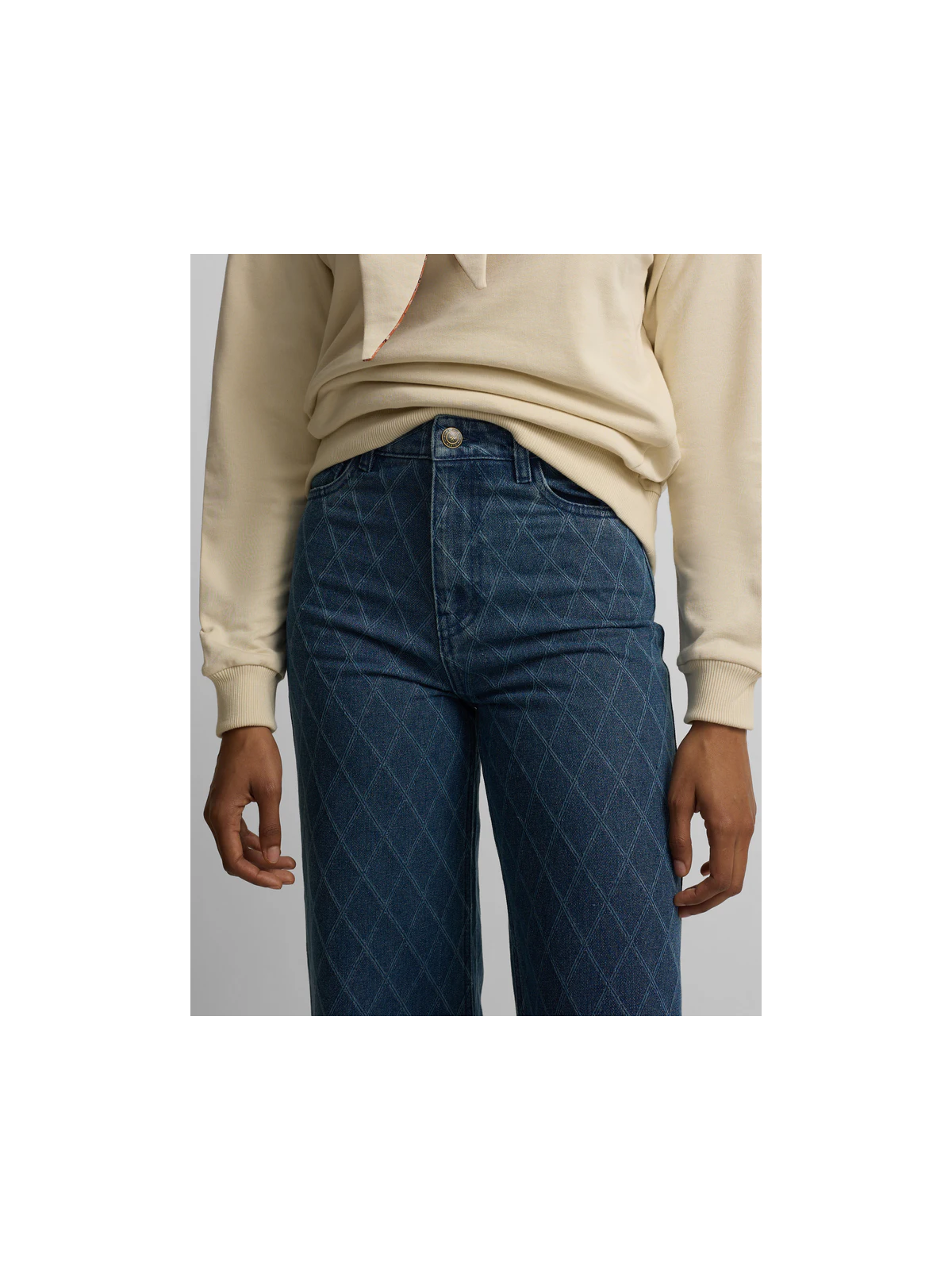PANTALON VAQUERO ESTAMPADO ROMBOS