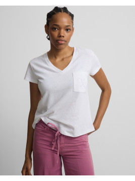 CAMISETA BLANCA CUELLO PICO