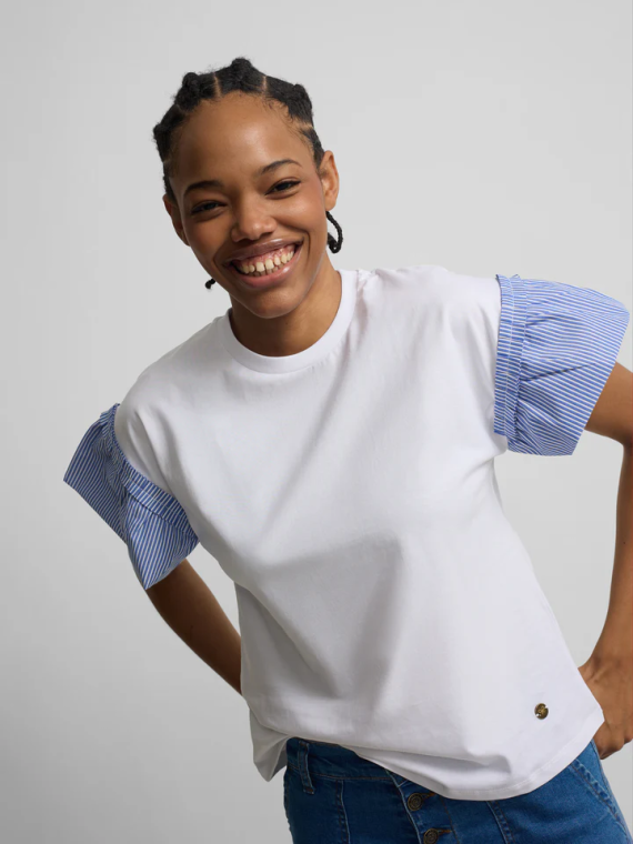 CAMISETA VOLANTES RAYAS