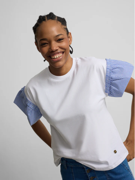 CAMISETA VOLANTES RAYAS