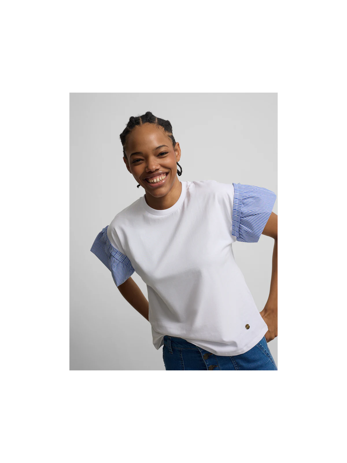 CAMISETA VOLANTES RAYAS