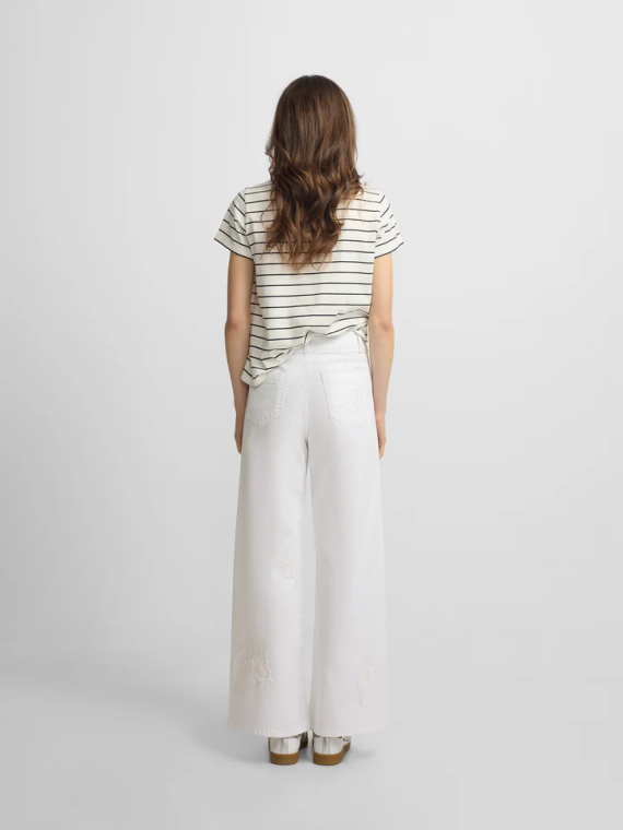 PANTALON CRUDO BORDADOS FLORES