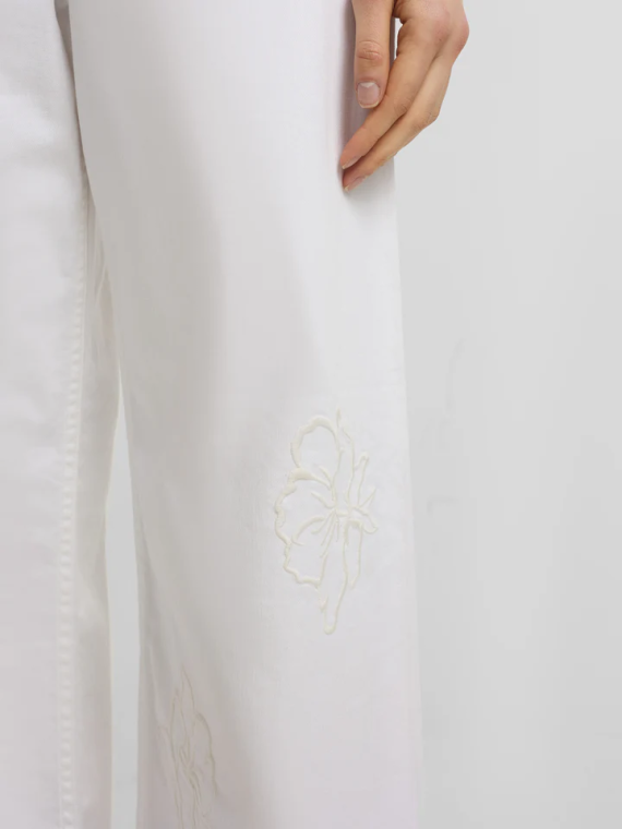 PANTALON CRUDO BORDADOS FLORES