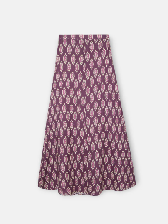 FALDA ESTAMPADA BURDEOS