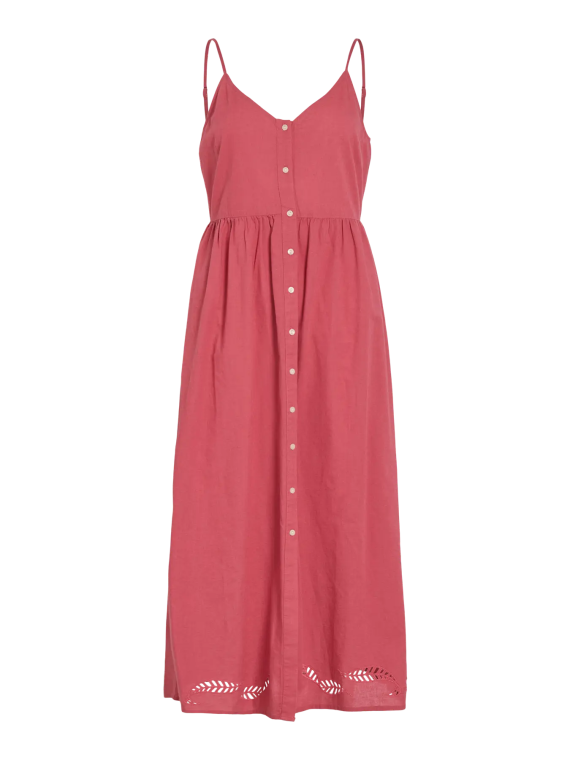 VESTIDO ROJO LINO