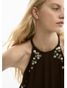 TOP  MARRON BOTONES
