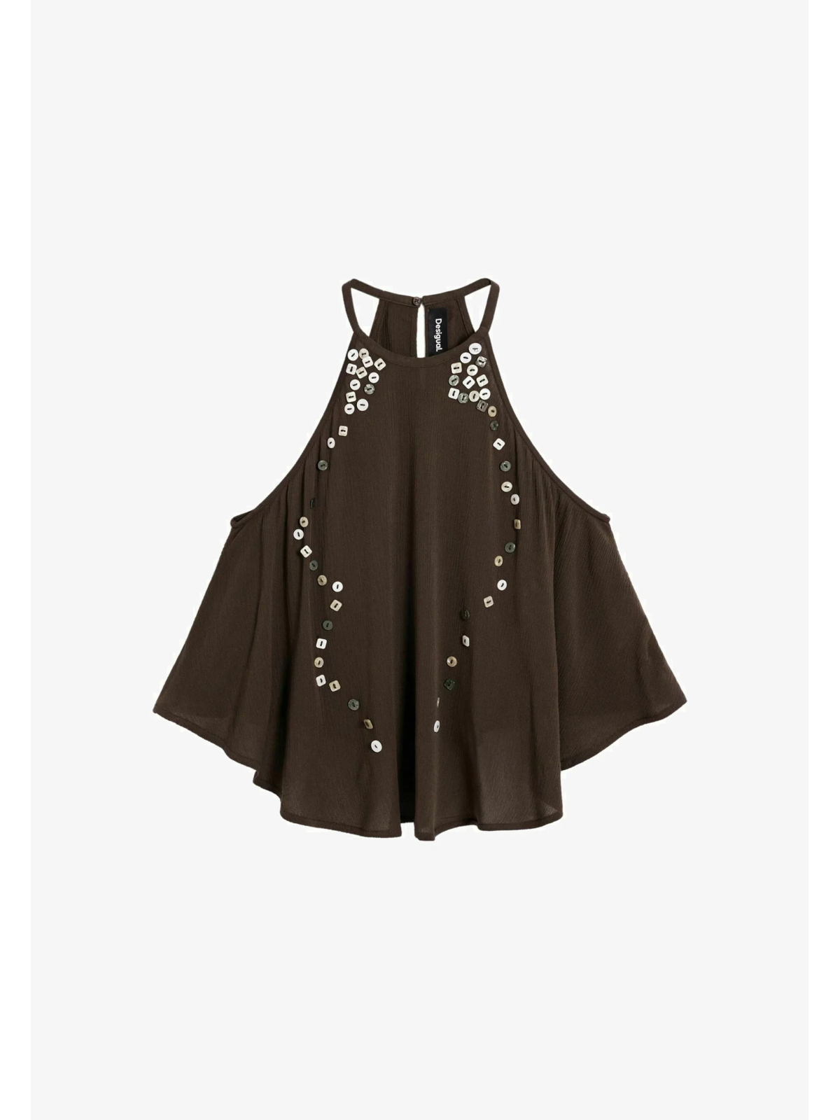 TOP  MARRON BOTONES