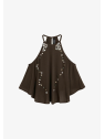 TOP  MARRON BOTONES