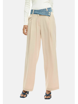 PANTALON BEIGE CINTURA VAQUERA