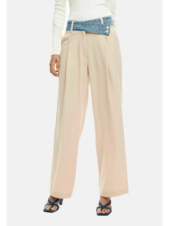 PANTALON BEIGE CINTURA VAQUERA