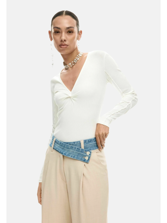 PANTALON BEIGE CINTURA VAQUERA
