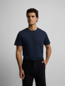CAMISETA AZUL MARINO MINILOGO SILBON