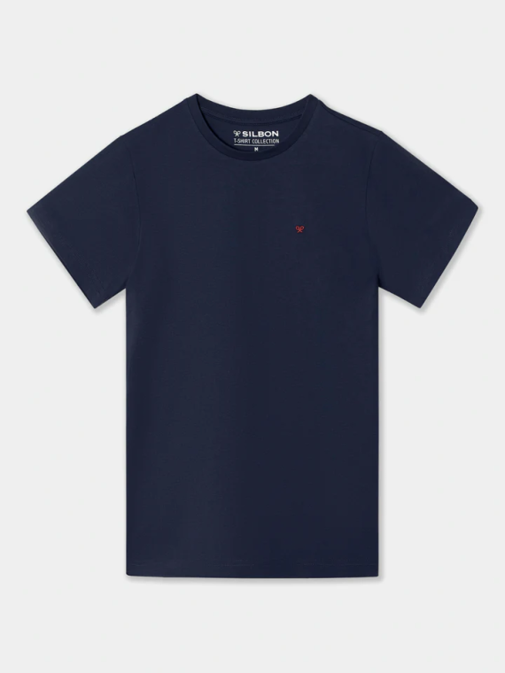 CAMISETA AZUL MARINO MINILOGO SILBON