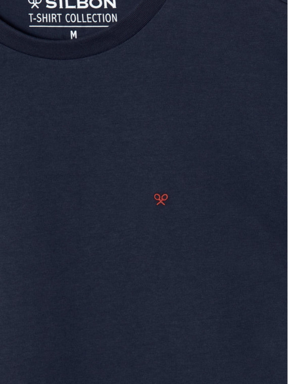 CAMISETA AZUL MARINO MINILOGO SILBON