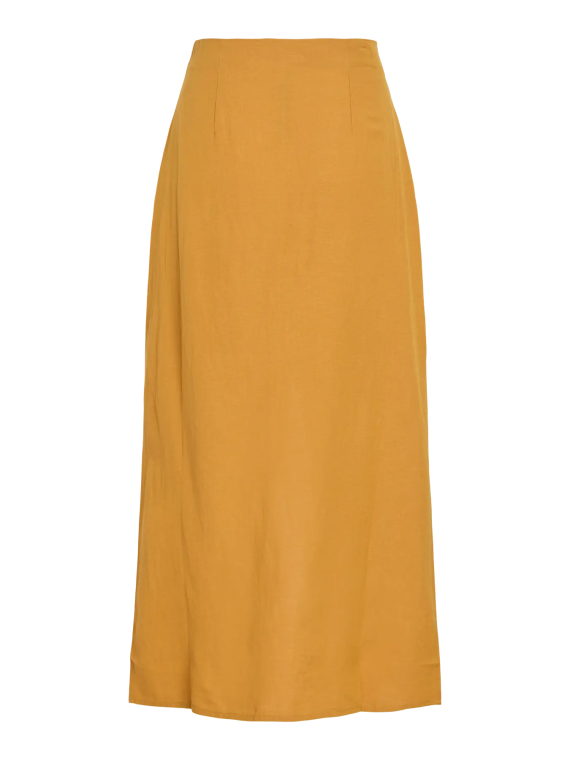 FALDA MIDI MOSTAZA