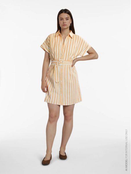 VESTIDO CORTO CAMISERO RAYAS