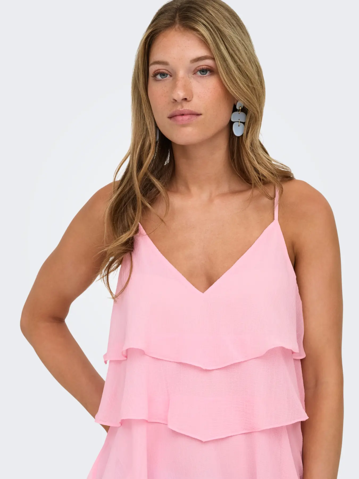 TOP VOLANTES ROSA