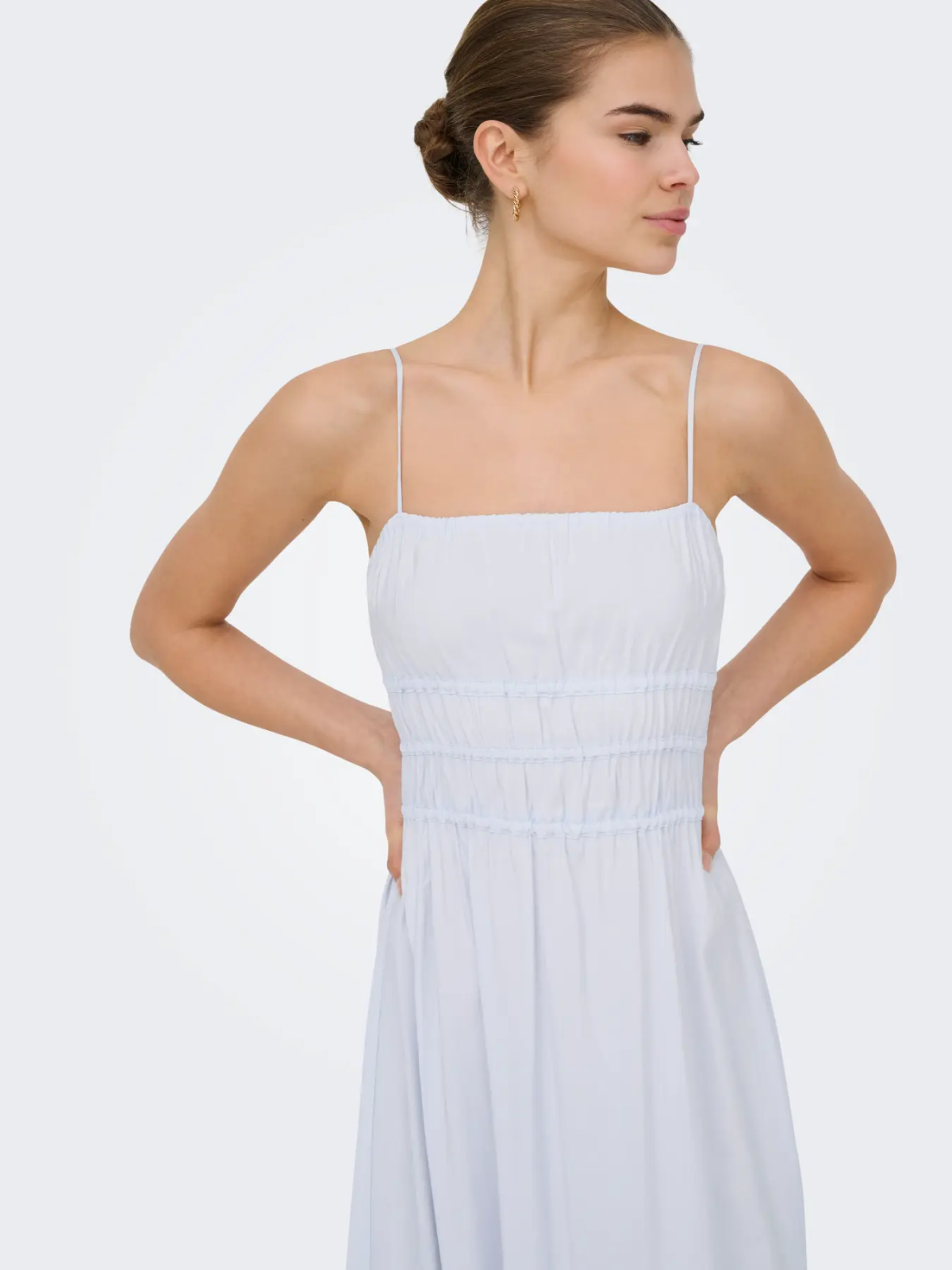 VESTIDO AZUL NIDO DE ABEJA
