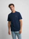 CAMISETA RAQUETAS LETTERING AZUL MARINO SILBON